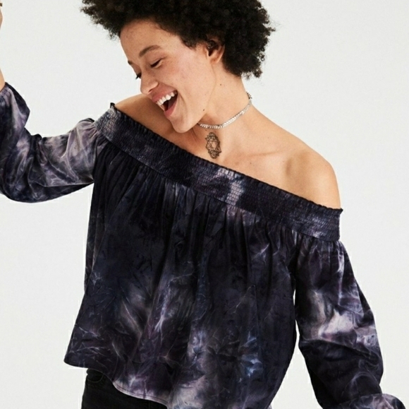 American Eagle Outfitter Womens Shirt Fairygrunge Whimsigoth Witchy Velvet Large - Picture 1 of 11